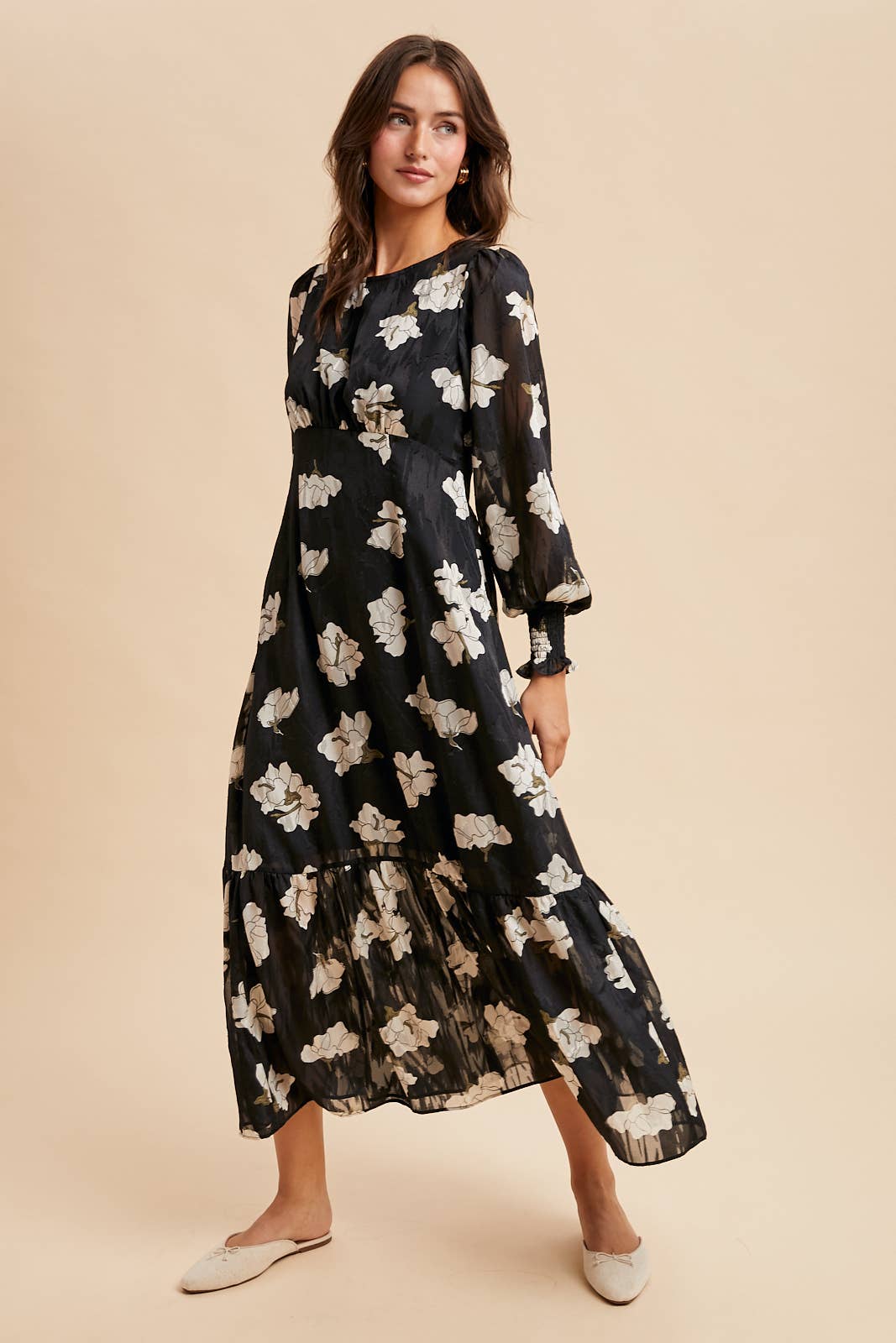 Jacquard Floral Maxi Dress
