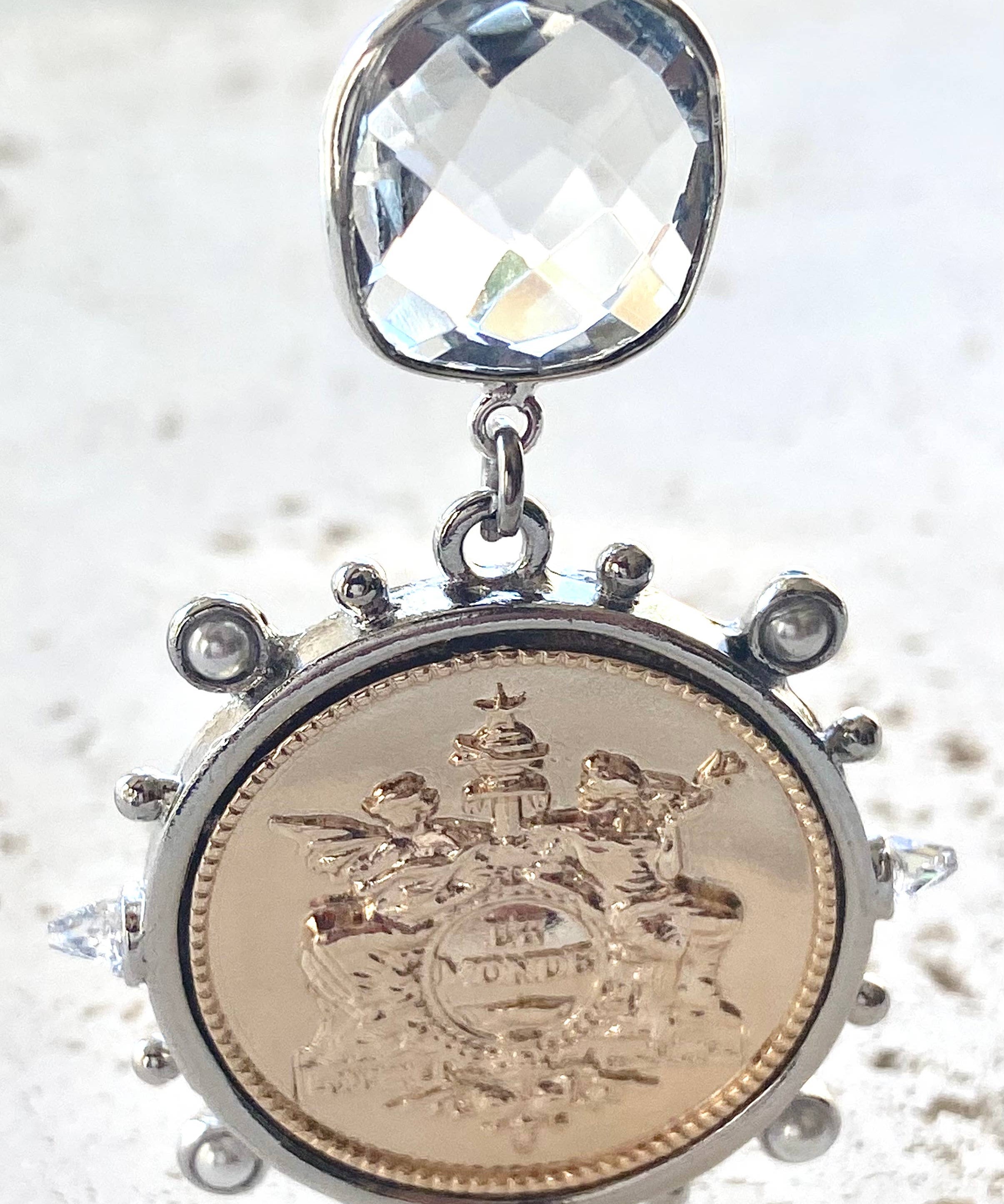 Coin with Crystal Necklace