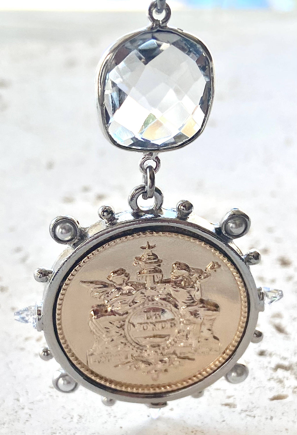 Coin with Crystal Necklace