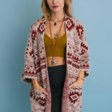 Aztec Soft Knit cardigan with Tribal Print - Western Vibe 🌵