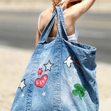 Really Big Denim Tote Bag