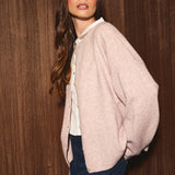 LONG SLEEVE CREW NECK SWEATER LIGHTWEIGHT CARDIGAN