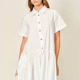 AJD5934 SHORT SLEEVE COTTON SHIRTS DRESS
