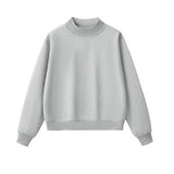 Unisex Fall Cozy Fleece Mock Neck Sweatshirt