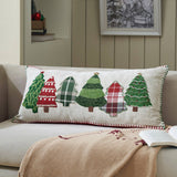 Red and Green Applique Tree Pillow with Embroidery