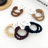 Textured Knot Elastic Hair Ties, Neutral Toned 2-Pack