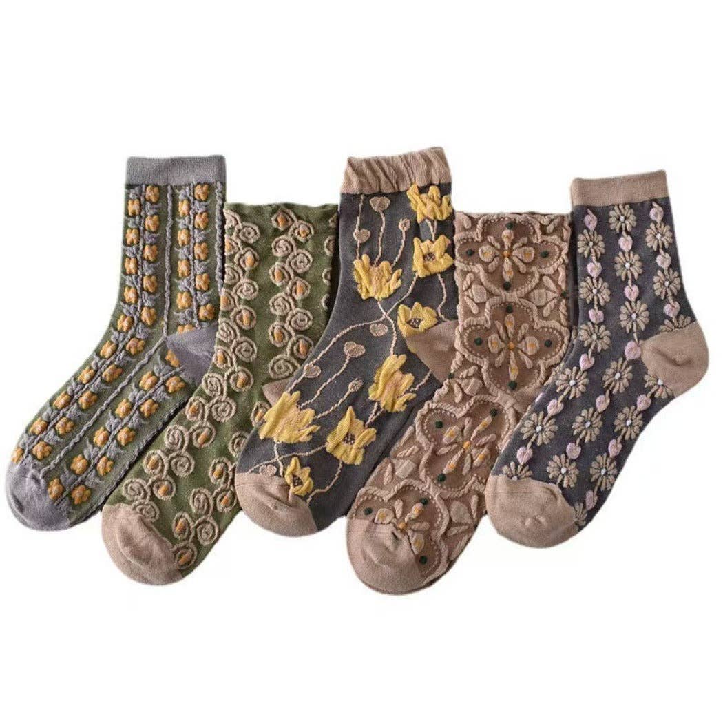 Floral Knit Socks