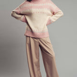 Relaxed Fit Fair Isle Turtleneck Sweater