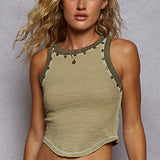 Contrast Knit Tank Top