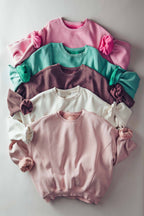 Crew Neck Comfort Washed  Spring Sweatshirt