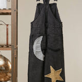 Moon and Star Patchwork Overalls