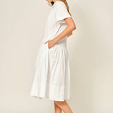 AJD5934 SHORT SLEEVE COTTON SHIRTS DRESS