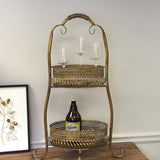 Vintage 2-Tier Metal Bar Cart Stand