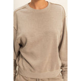 Raw Edge Detail Burnout Sweatshirt