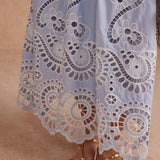 Scalloped Eyelet Embroidered Midi Dress