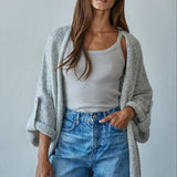 Quarter Sleeve Open Front Cardigan