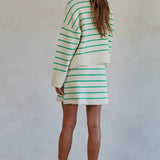 Striped Green & White Sweater