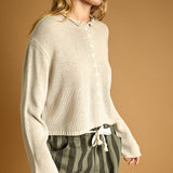 J7541   BUTTON FRONT EASY KNITTED CARDIGAN