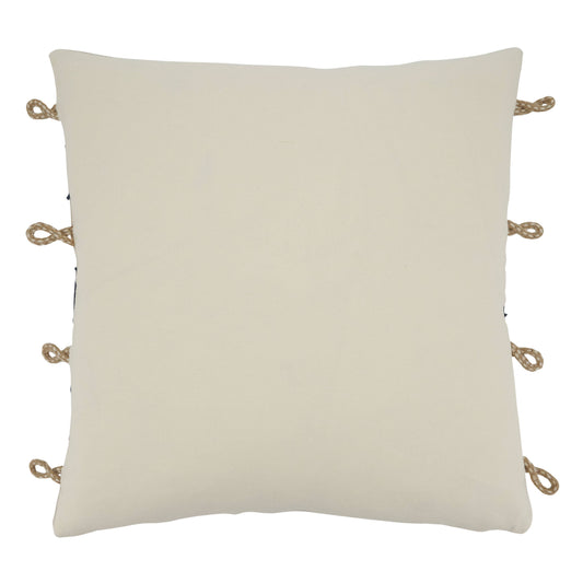 Throw Pillow With Rope Appliqué - Cover Only