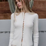 Slim Fit Knit Button Top - RTK1029