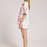 Embroidered Paisley Top