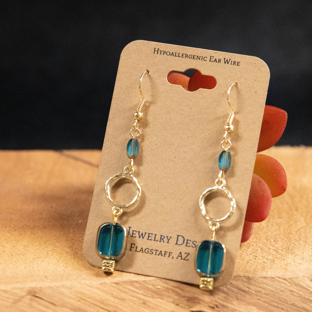 Gilded Blue Earrings