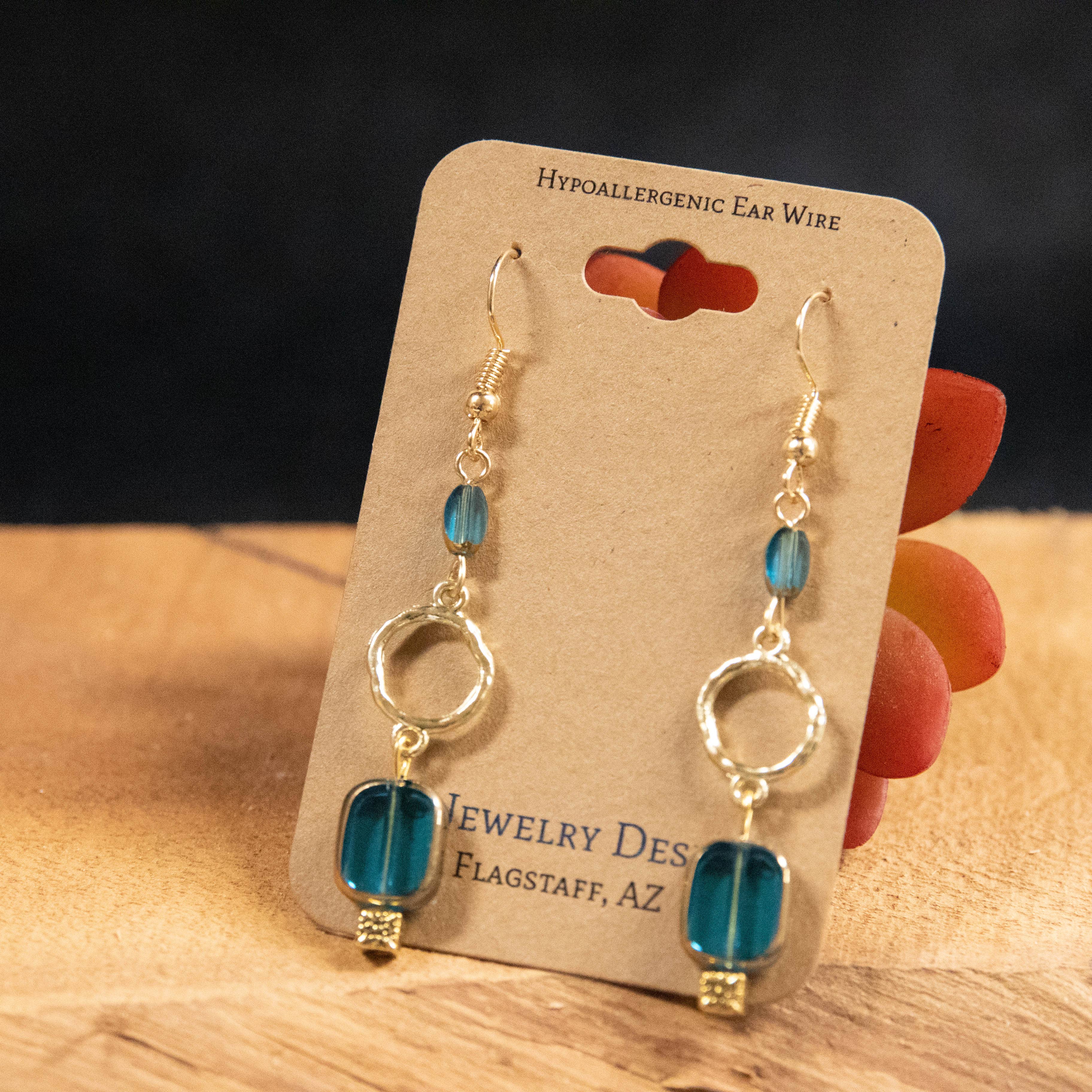 Gilded Blue Earrings