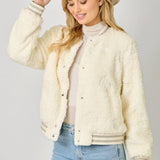 Embroidery Teddy Fur Jacket