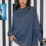IT2594-3 | Vintage Wash Print Oversized Sweatshirt