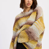 OVERSIZED KNIT STRIPED SWEATER