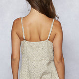 Thin Strap Embroidered Tank Top