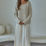 W2369 | Knit Sweater Cotton Polyester Oversized Top