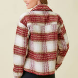 60367 Plaid Printed Jacket
