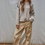 Thick Stitch Detail Cotton Sweater