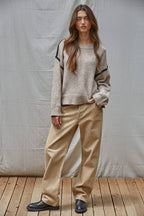 Thick Stitch Detail Cotton Sweater