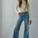 Seamless Jacquard Mock Neck Long Sleeve Top