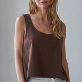 L8751 | Knit Cotton Scoop Neck Sleeveless Tank Top