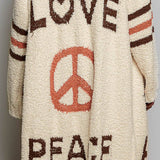 love & peace cardigan