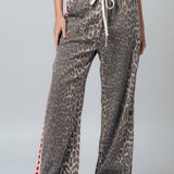 Leopard Print Heart Side Stripe Lounge Pants