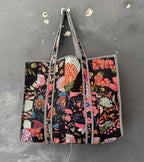 Floral Paisley Print Cotton Tote Bag