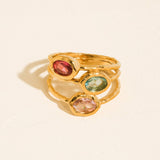 Beaufay 18K Gold Non-Tarnish Vintage Gemstone Ring