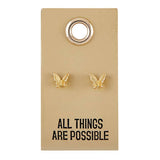 Butterfly Leather Tag Earrings