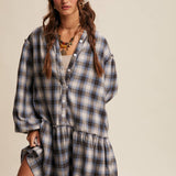 Plaid Drop-Waist Mini Dress