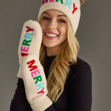 Beige "Merry" Knit Mittens