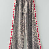 Leopard Print Heart Side Stripe Lounge Pants