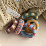 Multicolor Flower Thick Seamless Hair Ties (Set of 5)