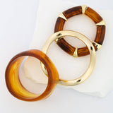 Amber Resin Three-Piece Bracelet Set