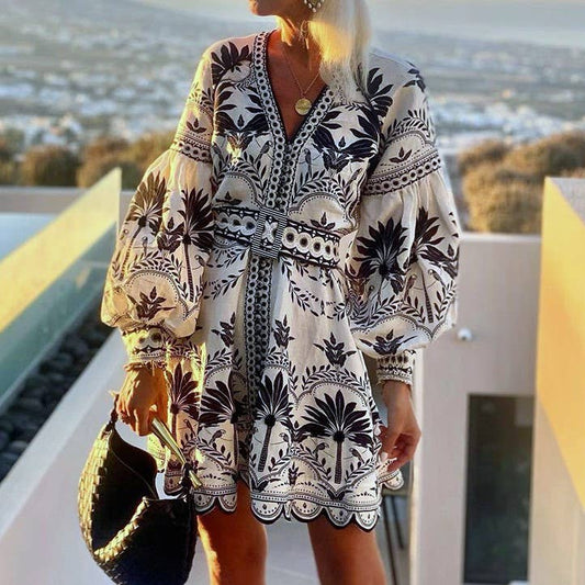 Beach Themed Loose Midi Dress