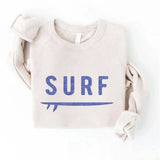 "SURF" & Surfboard Graphic Sweatshirt