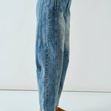AJP5114 EMBROIDERED DETAIL COTTON BARREL PANTS